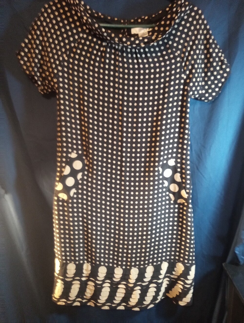 WD.NY Brown and White Polka Dot Short Sleeve Dress